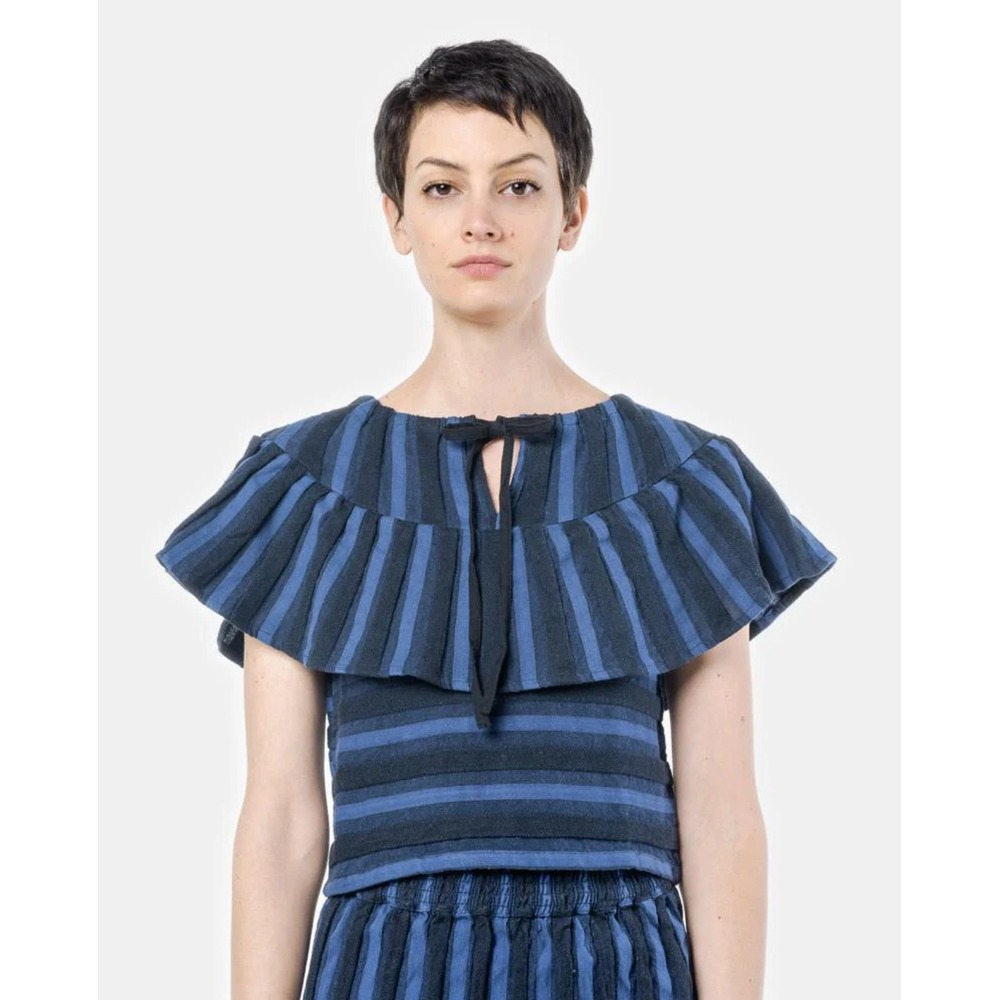 Ace & Jig Ace & Jig Clifton Top in Lunar Blue Stripe 100% Cotton